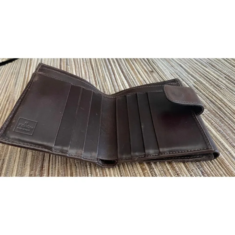 Fendi Zucca Print brown bifold wallet